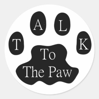 Rede mit der Paw Runder Aufkleber