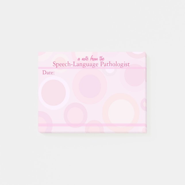 Rede-Sprachenpathologe-klebrige Pastellanmerkungen Post-it Klebezettel (Vorderseite)