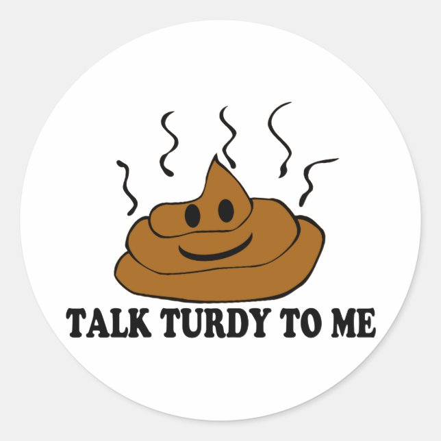 Rede Turdy mit mir Runder Aufkleber (Vorderseite)