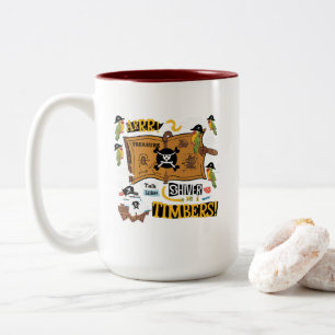 Rede wie ein Piratentag Zweifarbige Tasse