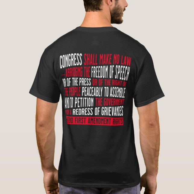 Redefreiheit - Erster Änderungsantrag T-Shirt (Rückseite)