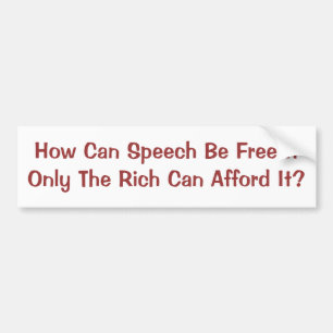 Redefreiheit für nur Reiche Autoaufkleber