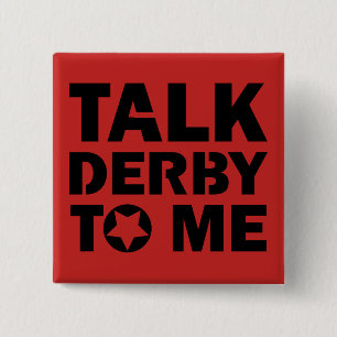 Reden Derby mit mir, Roller Derby Girl Design Button