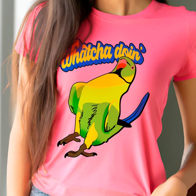 Reden Indianerklingeln Parrot Funky Bird Cool Pet T-Shirt (Von Creator hochgeladen)