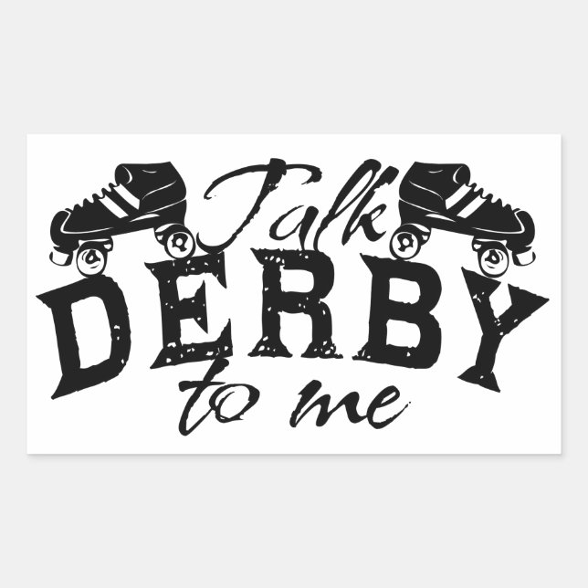 Reden Sie Derby mit mir, Roller Derby Rechteckiger Aufkleber (Vorderseite)