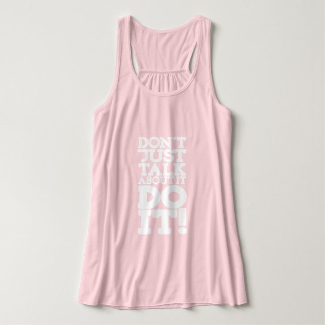 Reden Sie nicht einfach ein weißes Zitat Tank Top (Design Vorderseite)