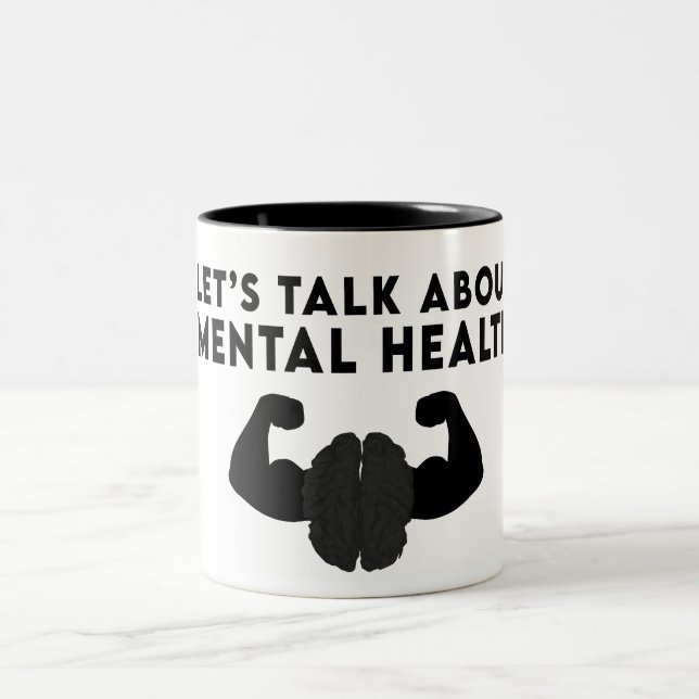 Reden wir über psychische Gesundheit Zweifarbige Tasse (Mittel)