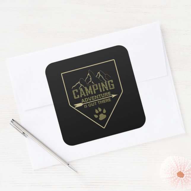 Redewendungen für Camper mit lustigem Camping Quadratischer Aufkleber (Umschlag)