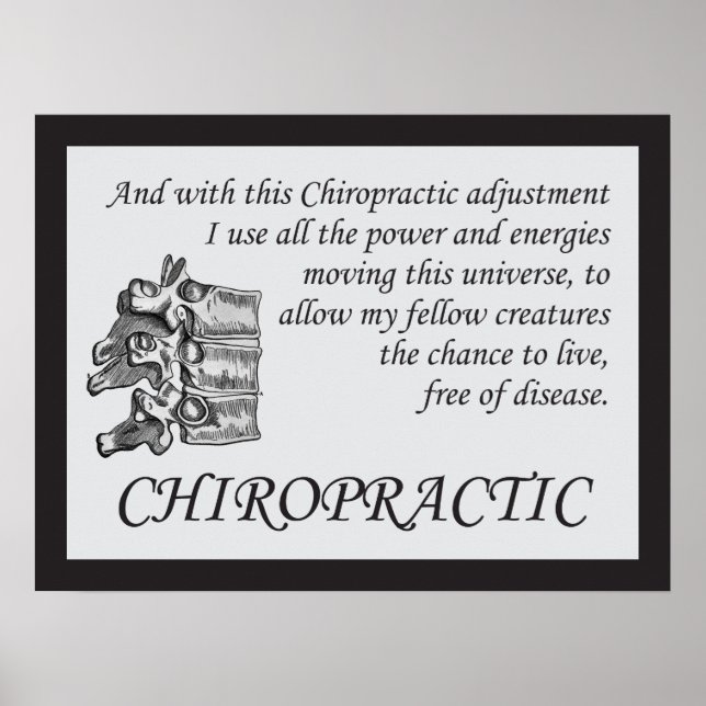 Redewendungen für die Chiropraktische Anpassung Poster (Vorne)