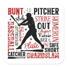 Redewendungen und Bedingungen für Baseball-Typogra