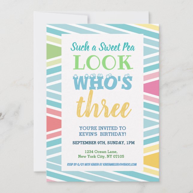 Redewendungen zum 3. Geburtstag Einladung (Vorderseite)