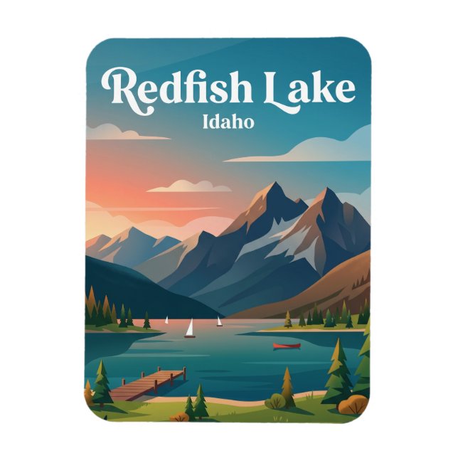 Redfish Lake USA Magnet (Vertikal)