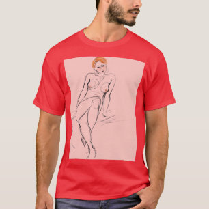 Redhead auf Rosa T-Shirt