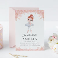 Redhead Ballerina in White Dress Floral Geburtstag