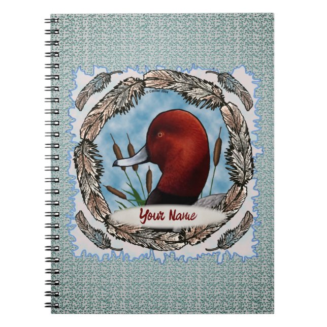 Redhead-Duck-Notebook Notizblock (Vorderseite)