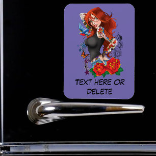 Redhead Frau Tattoos Magnet