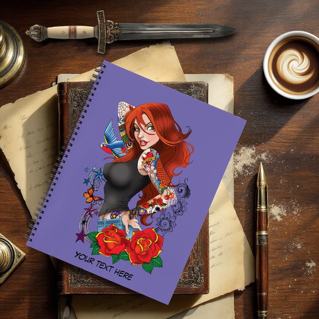 Redhead Frau Tattoos Notizbuch (Von Creator hochgeladen)