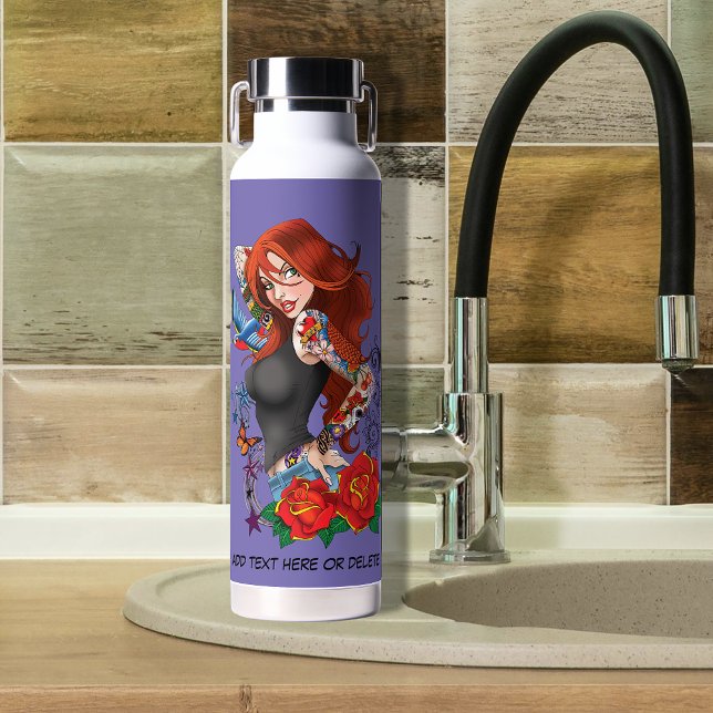 Redhead Frau Tattoos Trinkflasche (Von Creator hochgeladen)