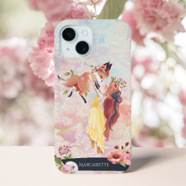 Redhead Girl & Baby Fox Individuelle Name Case-Mate iPhone Hülle