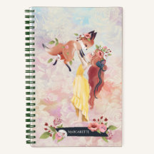 Redhead Girl & Baby Fox Schöne Illustration