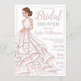 Redhead Glitzer Glam Bride Brautparty Einladung