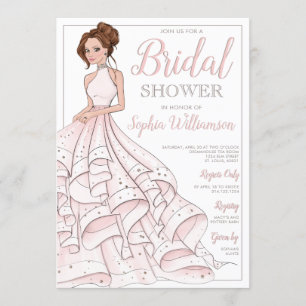 Redhead Glitzer Glam Bride Brautparty Einladung