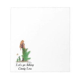 Redhead Hiker Backpack Pinup Girl Notepad Notizblock