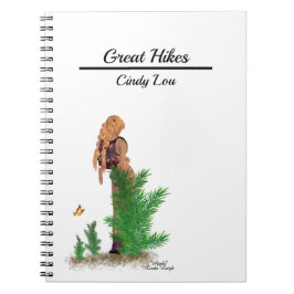 Redhead Hiker Backpack Pinup Girl Spiral Notebook Notizblock