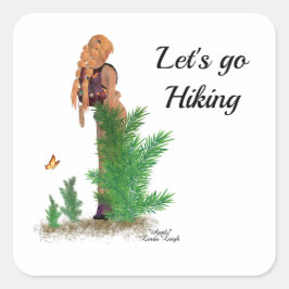 Redhead Hiker Backpack Pinup Girl Stickers