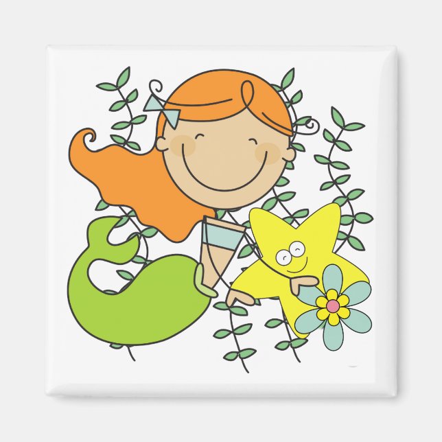 Redhead-Meerjungfrau Magnet (Vorne)