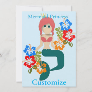 Redhead Mermaid Princess Thunder_Cove Einladung
