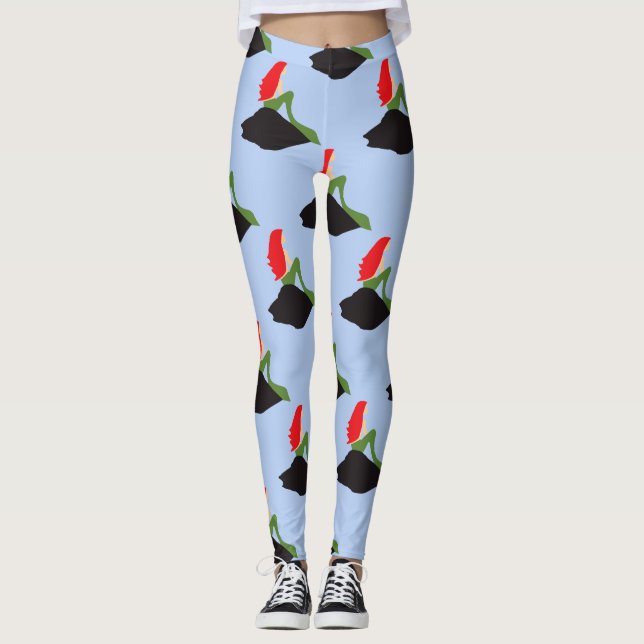 Redhead Mermaid Sitting Thunder_Cove Leggings (Vorderseite)