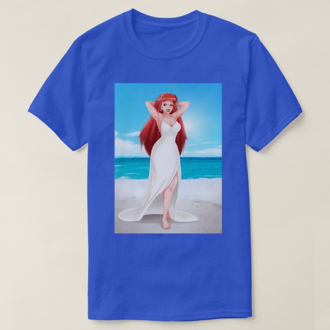 Redhead Mermaid Wedding PinUp T-Shirt (Design vorne)