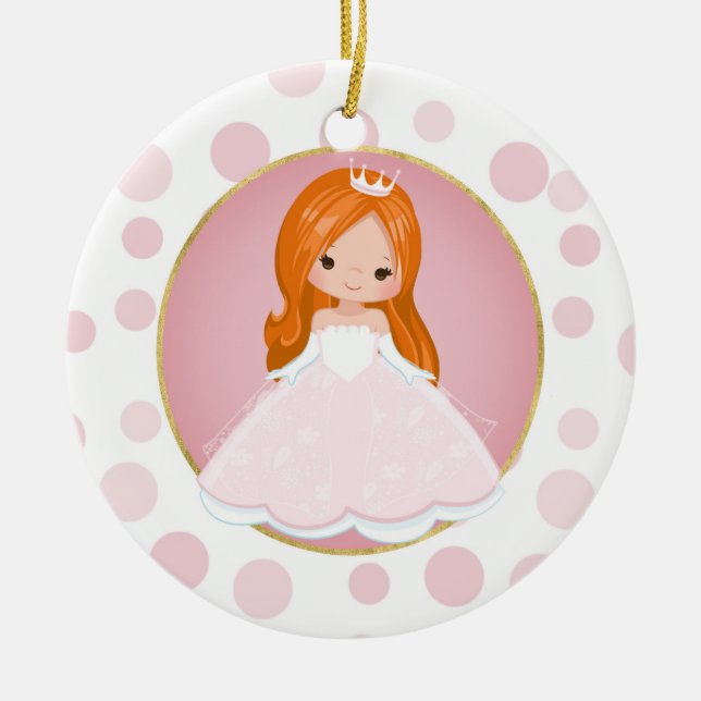 Redhead Pink Princess Keramik Ornament (Vorne)