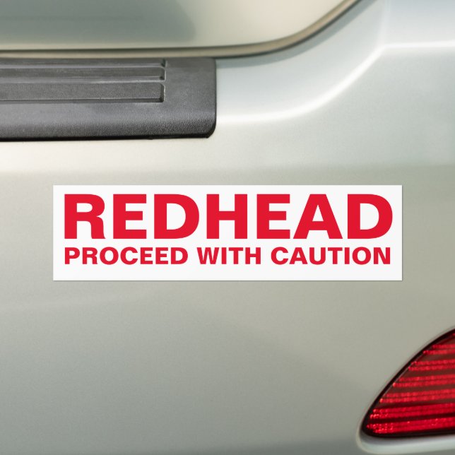 REDHEAD, PROCEED WITH CAUTION AUTOAUFKLEBER (Auf Auto)