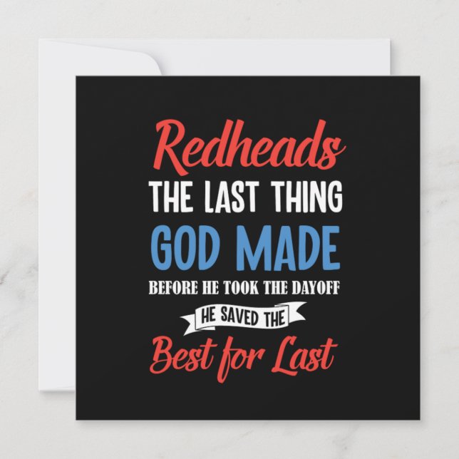Redhead sind die besten Red Hair Ginger Redheads G Einladung (Vorderseite)