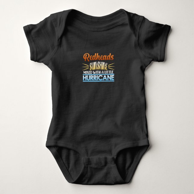 Redhead Sunshine Hurricane Niedlich Red Hair Girls Baby Strampler (Vorderseite)