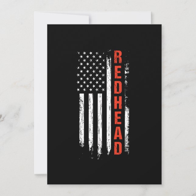Redhead USA Flag Red Hair Ginger Gift Einladung (Vorderseite)