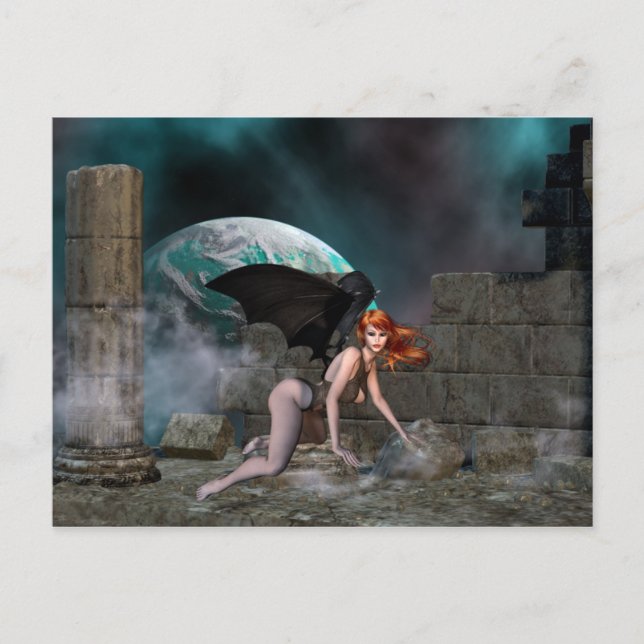 Redhead Vampress 1 - Carte postale Imaginaire/Vamp (Devant)