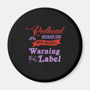 Redhead Warnungen Label Ginger Red Hair Geschenk Magnet