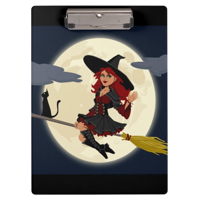 REDHEADED HALLOWEEN WITCH KLEMMBRETT (Vorderseite)