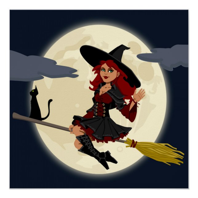 REDHEADED HALLOWEEN WITCH POSTER (Vorderseite)
