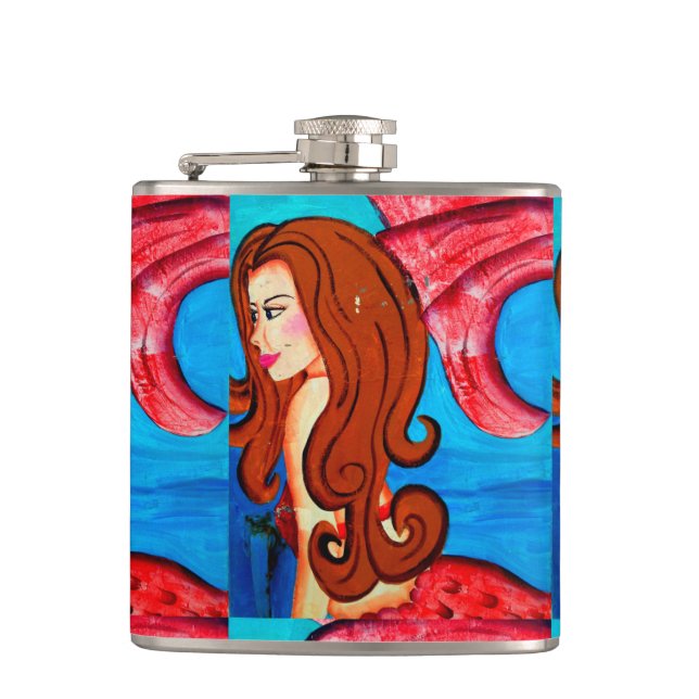 redheaded Meerjungfrauflasche Flachmann (Vorderseite)