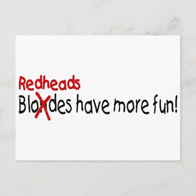 Redheads haben mehr Spaß Postkarte (Vorderseite)
