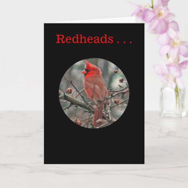 "REDHEADS SIND EINZIGARTIG UND BESONDERS" Geburtst Karte (Orchidee)