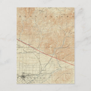 Redlands quadranglind zeigt San Andreas Rift Postkarte