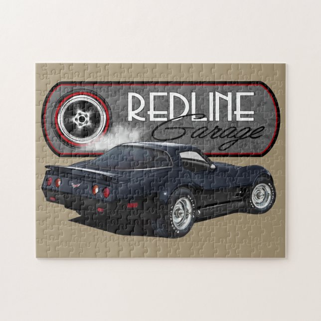 Redline Garage schwarzes Vette (Horizontal)