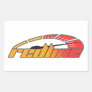 Redline Tach Design Rechteckiger Aufkleber