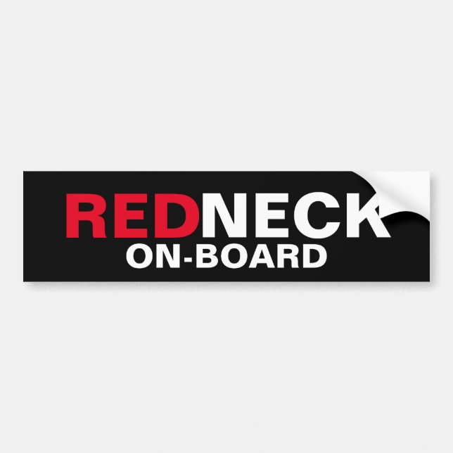 Redneck an Bord Autoaufkleber (Vorne)