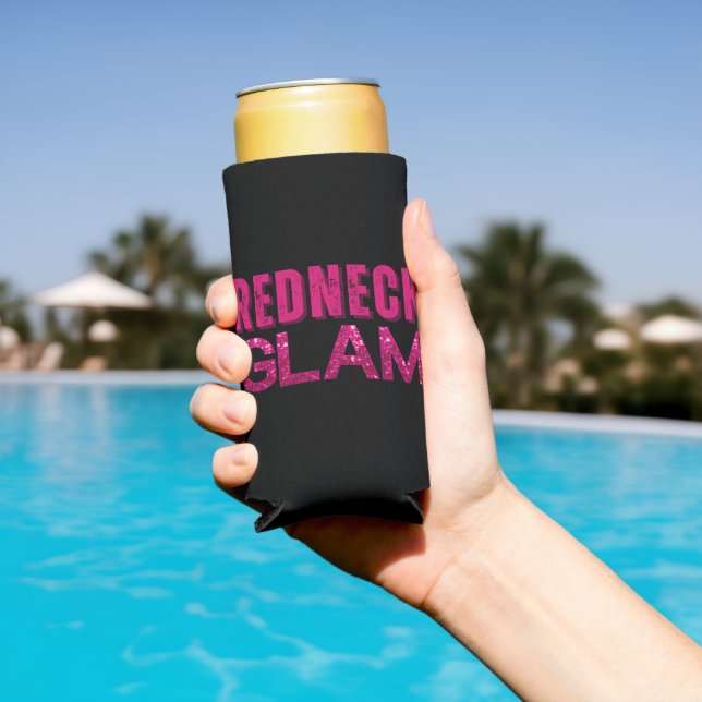Redneck Glam Pink Glitzer auf Schwarz Selters Dosenkühler (In Situ Pool)
